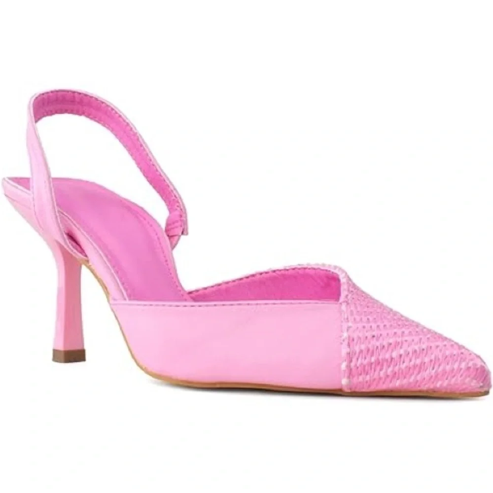 NWOT • 🩷 • Size 7 • Pink Summer Heels - Picture 1 of 14